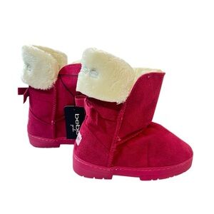 Bebe Mid Calf Pull On Fuzzy Suede Boots Girls Size 13 New
